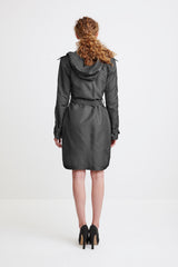 ONE-SIDED TRENCH COAT - grey raincoat for women