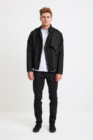 BIKER JACKET - black raincoat for men