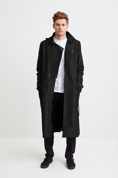 LONG ZIPPER COAT - black raincoat for men – theraincoat.com